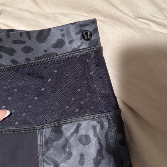 NOT AVAILABLE Lululemon Black and Gray Cheetah Leggings- Like New - Picture 2 of 2